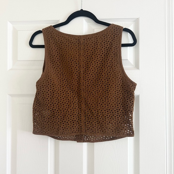 Everlane Brown Cropped Eyelet Tank - Picture 3 of 7